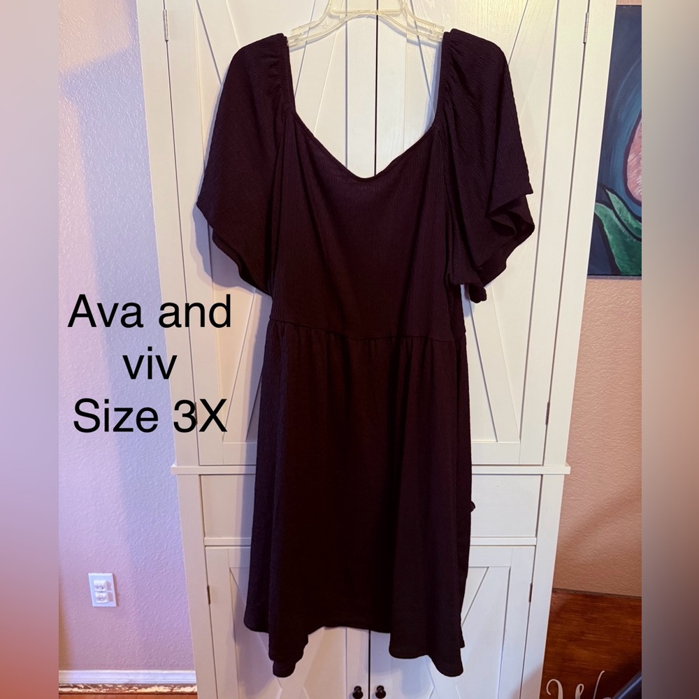 Ava & Viv Women's black Asymmetrical Dress